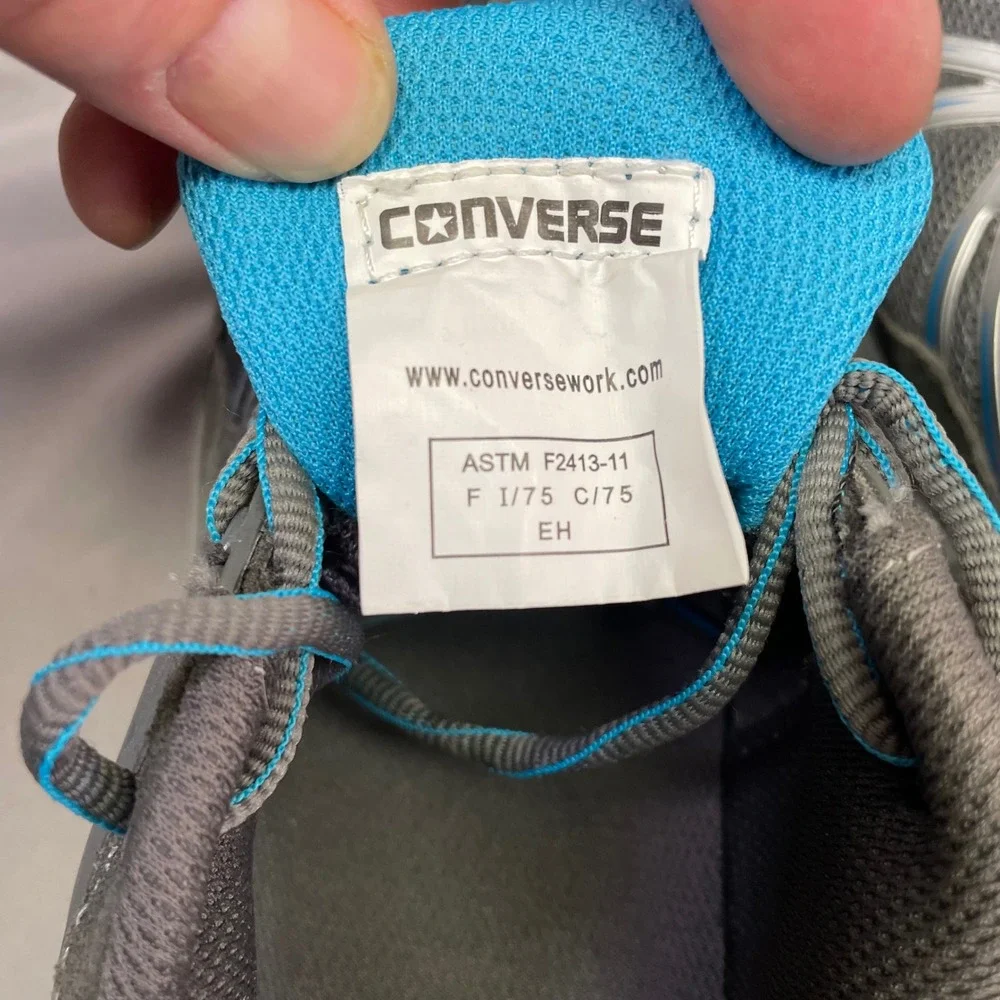 Converse Steel Toe Work Shoes‎ Womens Gray Blue Suede Mesh Safety Sneakers C1910